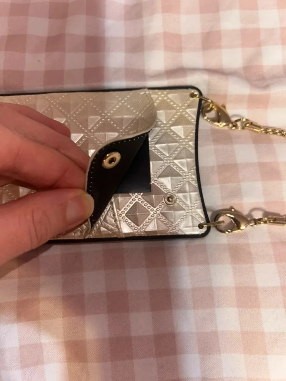 NEW RARE Bandolier Sheila Pyramid Studded Gold Crossbody Phone Case and Wallet